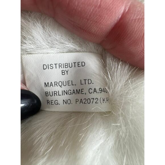 VTG 1986 Marquel Polar Bear White Stuffed Animal with Scarf, Made in Korea - Picture 4 of 6